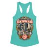 Camiseta de gatos para mujer HUMANO DOMÉSTICO CERTIFICADO en color azul tahití, vista plana