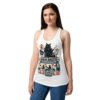 Camiseta de gatos para mujer HUMANO EN ENTRENAMIENTO en color blanco, sobre modelo