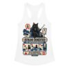 Camiseta de gatos para mujer HUMANO EN ENTRENAMIENTO en color blanco, vista plana