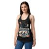 Camiseta de gatos para mujer HUMANO EN ENTRENAMIENTO en color negro, sobre modelo