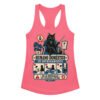 Camiseta de gatos para mujer HUMANO EN ENTRENAMIENTO en color rosa eléctrico, vista plana
