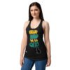 Camiseta de gatos para mujer HUMANO PROPIEDAD DE SU GATO en color negro, sobre modelo