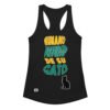 Camiseta de gatos para mujer HUMANO PROPIEDAD DE SU GATO en color negro, vista plana