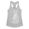 Camiseta de gatos para mujer GATO EN 40 IDIOMAS · MODELO A en color gris jaspeado, vista plana