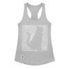 Camiseta de gatos para mujer GATO EN 40 IDIOMAS · MODELO D en color gris jaspeado, vista plana