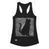 Camiseta de gatos para mujer GATO EN 40 IDIOMAS · MODELO D en color negro, vista plana