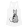 Camiseta de gatos para mujer GATO EN 40 IDIOMAS · MODELO A en color blanco, vista plana