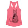 Camiseta de gatos para mujer GATO EN 40 IDIOMAS · MODELO A en color rosa eléctrico, vista plana