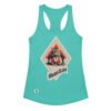 Camiseta de gatos para mujer ILLUMIGATO en color azul tahití, vista plana