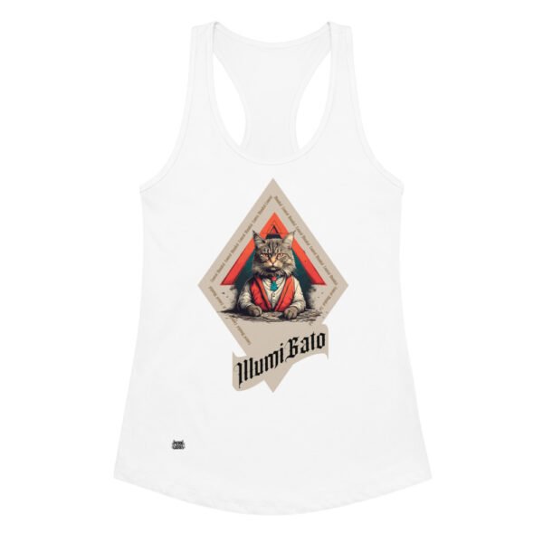 Camiseta de gatos para mujer ILLUMIGATO en color blanco, vista plana