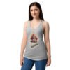 Camiseta de gatos para mujer ILLUMIGATO en color gris jaspeado, sobre modelo
