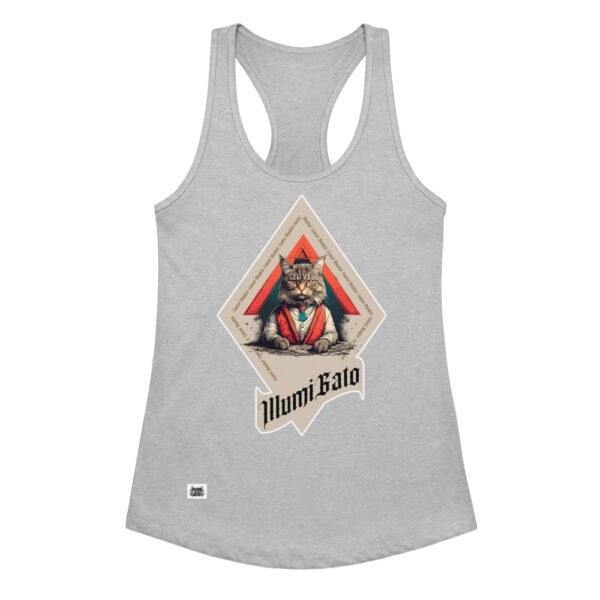 Camiseta de gatos para mujer ILLUMIGATO en color gris jaspeado, vista plana