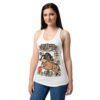 Camiseta de gatos para mujer INSPECCIÓN DE BOLSAS Y CAJAS en color blanco, sobre modelo