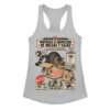 Camiseta de gatos para mujer INSPECCIÓN DE BOLSAS Y CAJAS en color gris jaspeado, vista plana