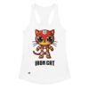 Camiseta de gatos para mujer IRON CAT en color blanco, vista plana