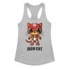 Camiseta de gatos para mujer IRON CAT en color gris jaspeado, vista plana
