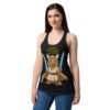 Camiseta de gatos para mujer GATO JEDI en color negro, sobre modelo