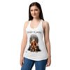 Camiseta de gatos para mujer JUEGO DE GATOS en color blanco, sobre modelo