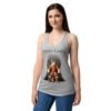 Camiseta de gatos para mujer JUEGO DE GATOS en color gris jaspeado, sobre modelo
