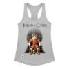 Camiseta de gatos para mujer JUEGO DE GATOS en color gris jaspeado, vista plana
