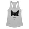 Camiseta de gatos para mujer JUZGÁNDOTE 24/7 en color gris jaspeado, vista plana