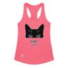 Camiseta de gatos para mujer JUZGÁNDOTE 24/7 en color rosa eléctrico, vista plana