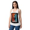 Camiseta de gatos para mujer KAREN en color blanco, sobre modelo