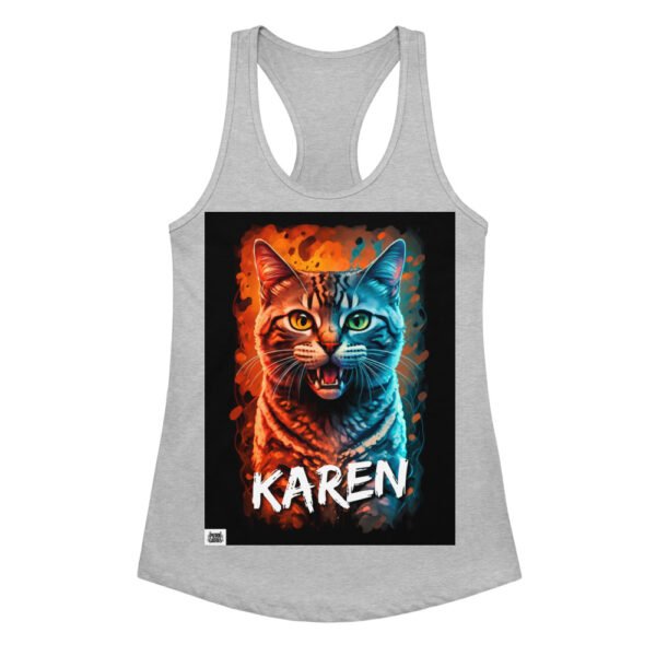 Camiseta de gatos para mujer KAREN en color gris jaspeado, vista plana