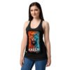Camiseta de gatos para mujer KAREN en color negro, sobre modelo