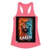 Camiseta de gatos para mujer KAREN en color rosa eléctrico, vista plana