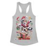 Camiseta de gatos para mujer LAST CHRISTMAS en color gris jaspeado, vista plana