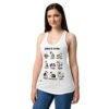 Camiseta de gatos para mujer LENGUAJE GATUNO en color blanco, sobre modelo