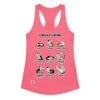 Camiseta de gatos para mujer LENGUAJE GATUNO en color rosa eléctrico, vista plana