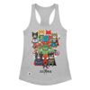 Camiseta de gatos para mujer LIGA MIAU en color gris jaspeado, vista plana
