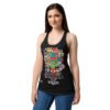 Camiseta de gatos para mujer LIGA MIAU en color negro, sobre modelo