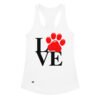 Camiseta de gatos para mujer LOVE en color blanco, vista plana