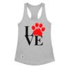 Camiseta de gatos para mujer LOVE en color gris jaspeado, vista plana