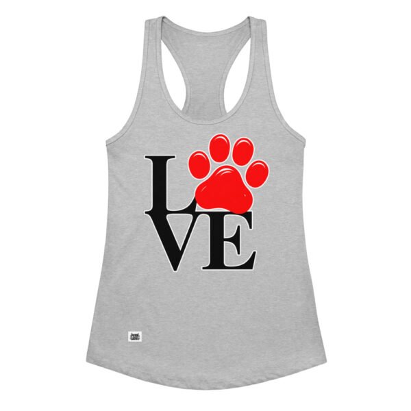 Camiseta de gatos para mujer LOVE en color gris jaspeado, vista plana