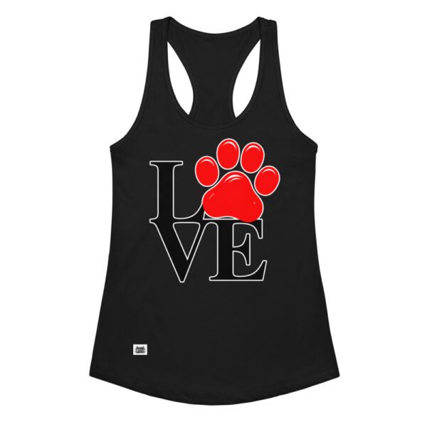 Camiseta de gatos para mujer LOVE en color negro, vista plana