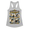 Camiseta de gatos para mujer MANTENIMIENTO DEL HUMANO en color gris jaspeado, vista plana