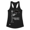 Camiseta de gatos para mujer MAULLANDO BAJO LA LLUVIA en color negro, vista plana