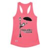Camiseta de gatos para mujer MAULLANDO BAJO LA LLUVIA en color rosa eléctrico, vista plana