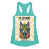 Camiseta de gatos para mujer ME OFENDEN LOS MEMES DE GATOS en color azul tahití, vista plana
