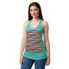 Camiseta de gatos para mujer MIAU MIAU en color azul tahití, sobre modelo