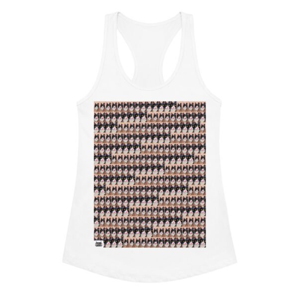 Camiseta de gatos para mujer MIAU MIAU en color blanco, vista plana