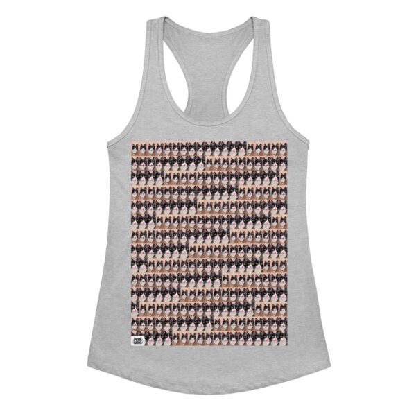 Camiseta de gatos para mujer MIAU MIAU en color gris jaspeado, vista plana