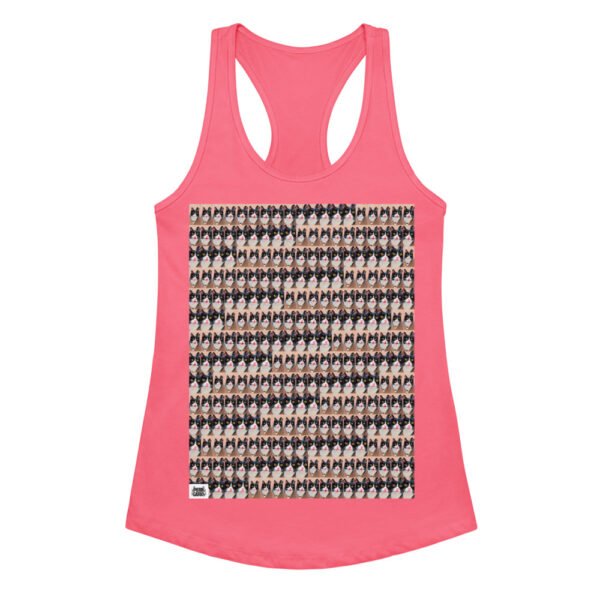 Camiseta de gatos para mujer MIAU MIAU en color rosa eléctrico, vista plana