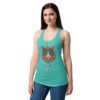 Camiseta de gatos para mujer MI ANIMAL ESPIRITUAL en color azul tahití, sobre modelo