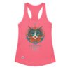 Camiseta de gatos para mujer MI ANIMAL ESPIRITUAL en color rosa eléctrico, vista plana