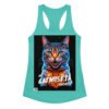 Camiseta de gatos para mujer MI CATMISETA FAVORITA en color azul tahití, vista plana
